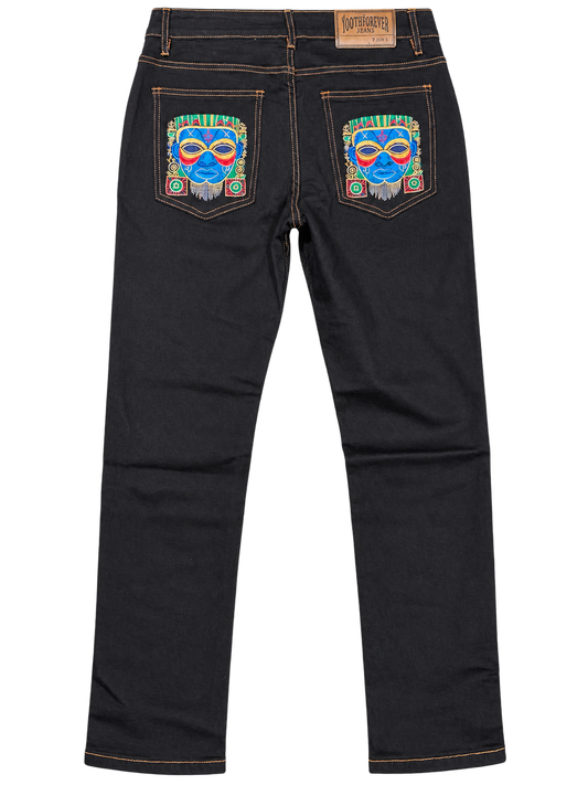 African-Inspired Denim Jeans | Yoothforever Black