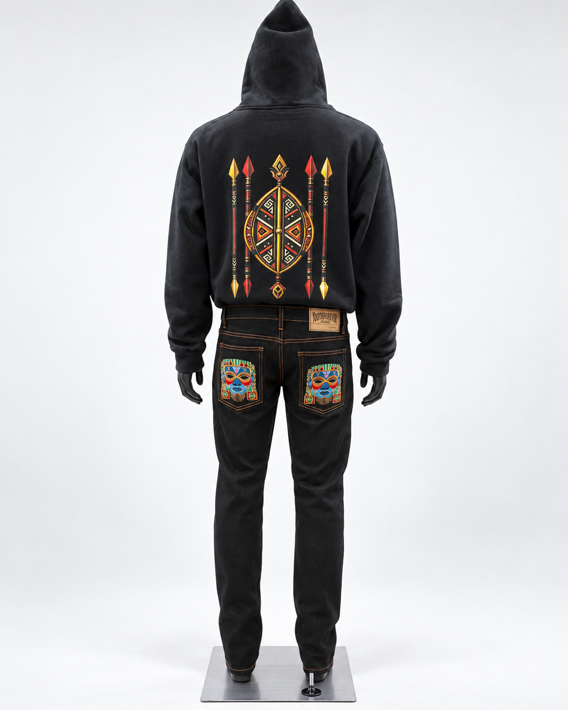 African-Inspired Denim Jeans | Yoothforever Black