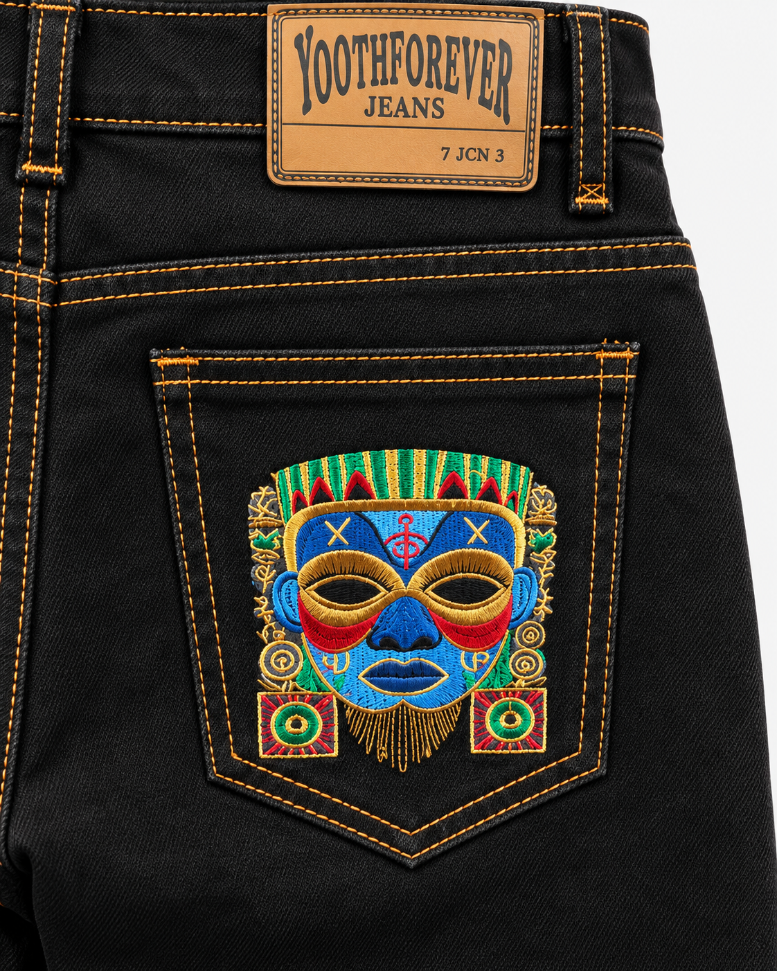 African-Inspired Denim Jeans | Yoothforever Black
