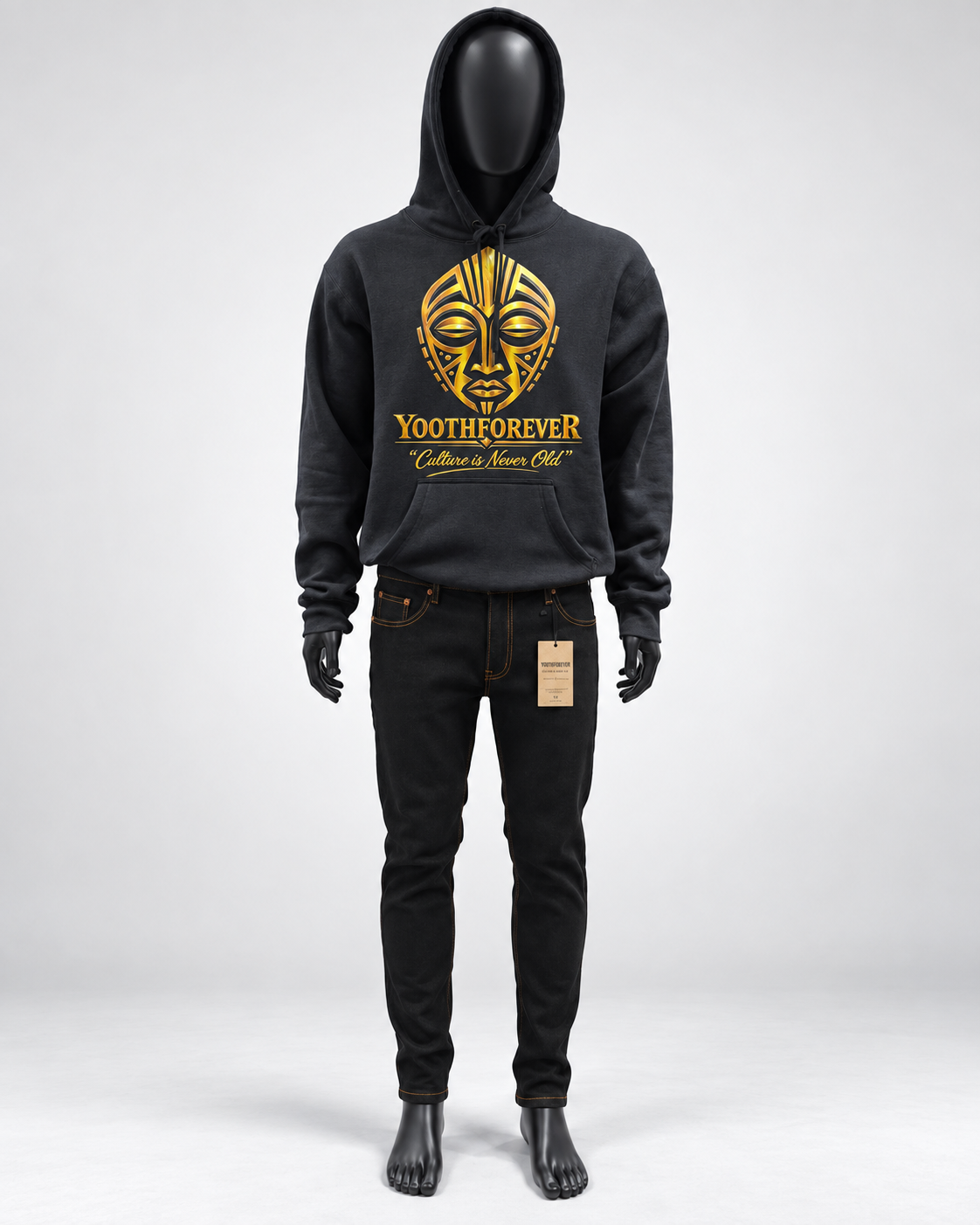 African-Inspired Denim Jeans | Yoothforever Black