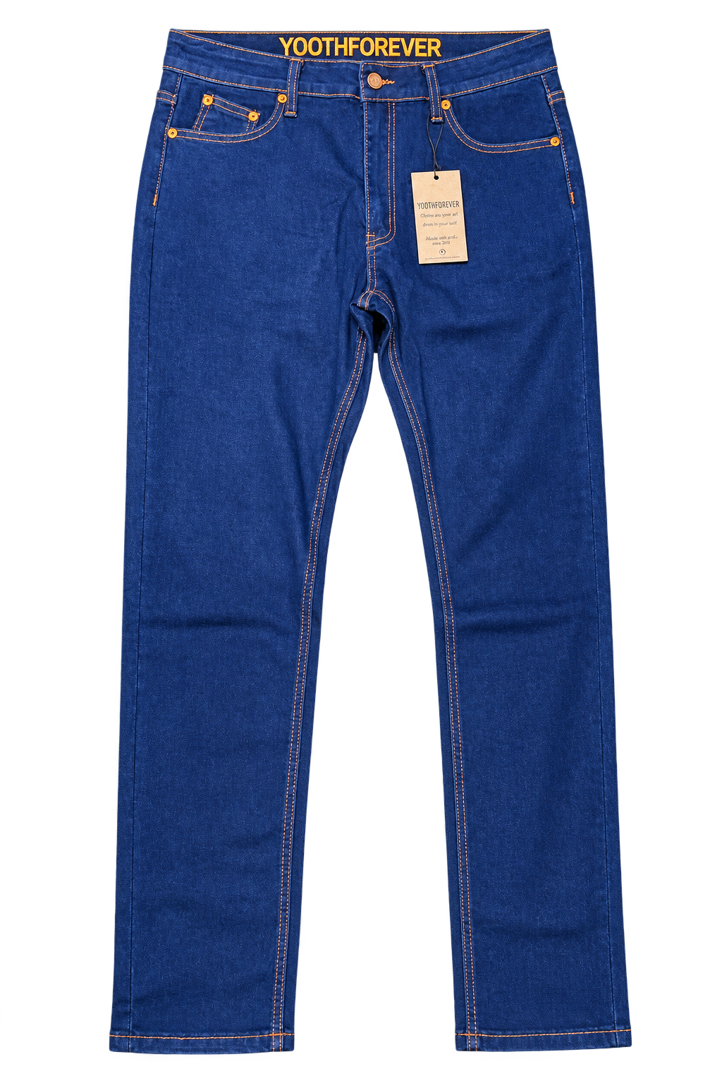 Yoothforever  African- Inspired Slim Fit Denim Jeans - Blue
