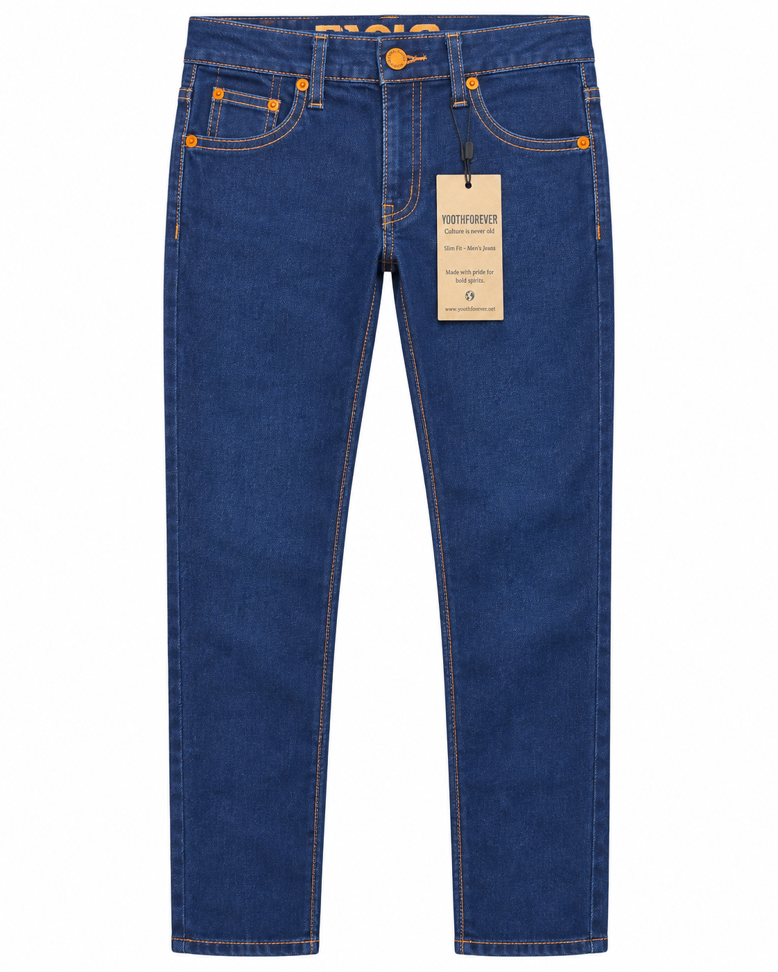 Yoothforever  African- Inspired Slim Fit Denim Jeans - Blue