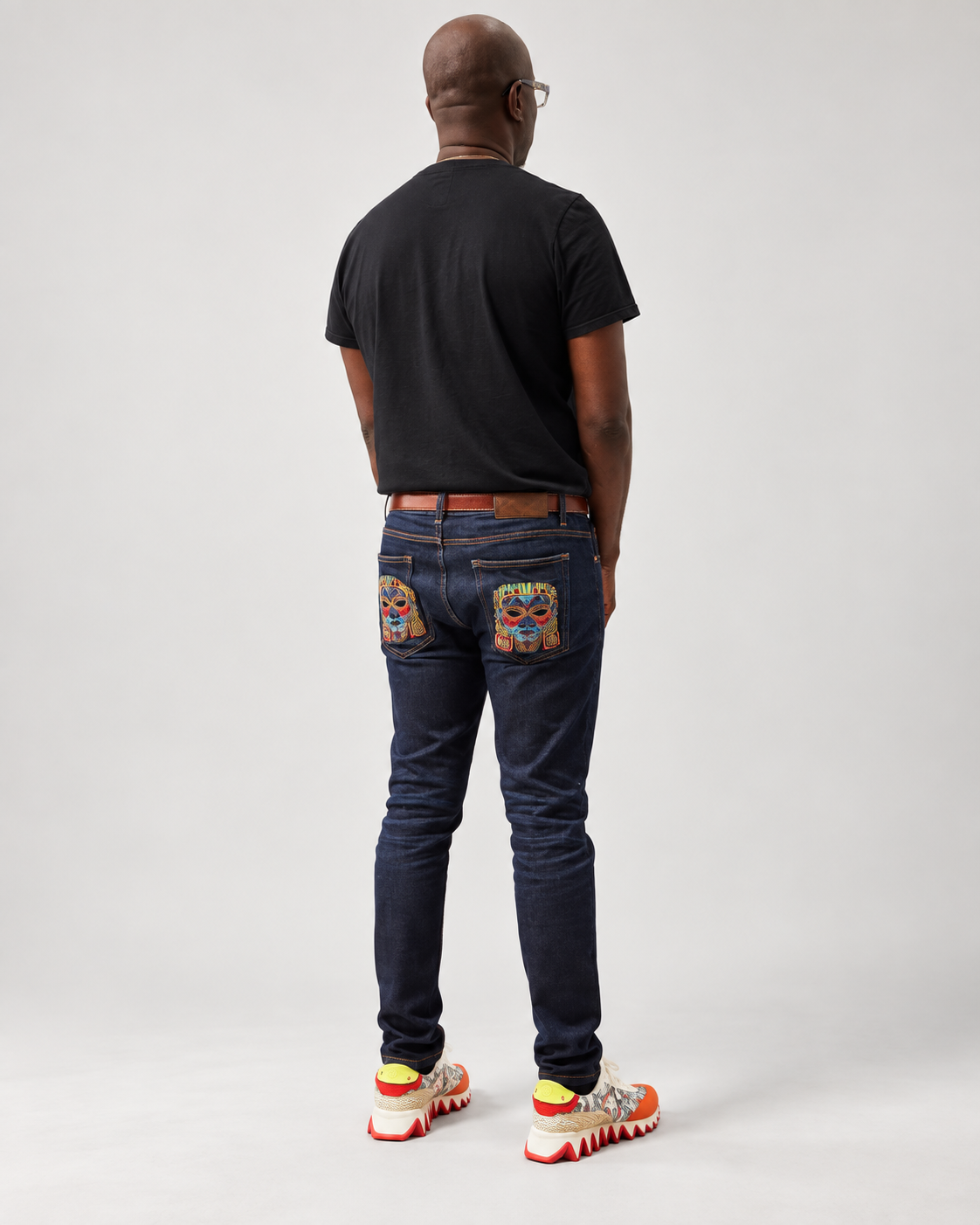 Yoothforever  African- Inspired Slim Fit Denim Jeans - Blue